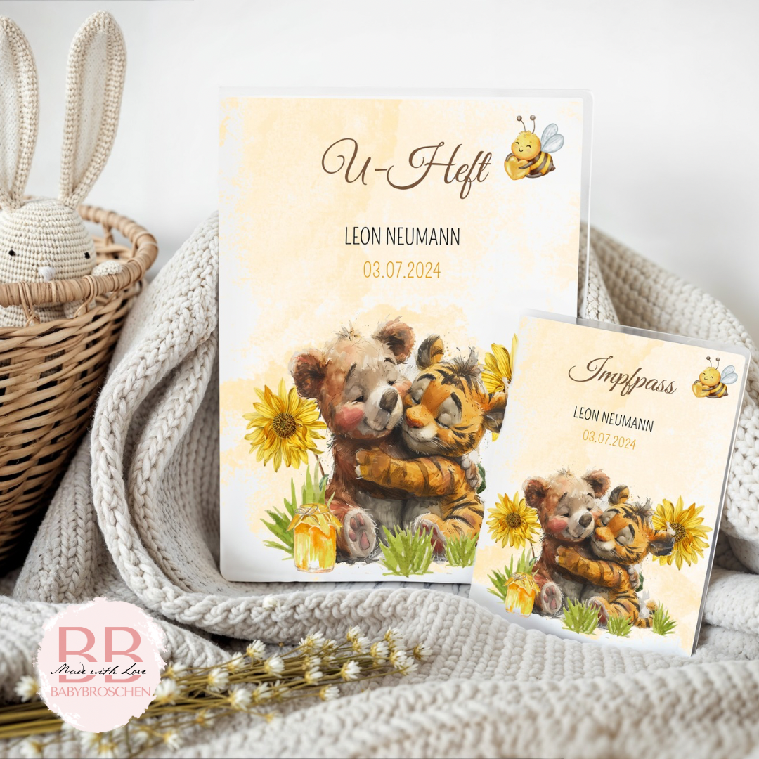 U-Hefthülle mit Babytiger & Bär