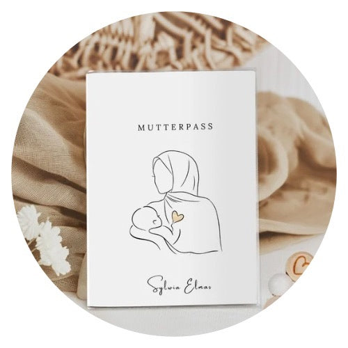Mutterpasshülle Hijabi mit Baby