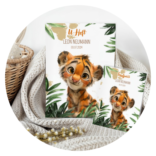 U-Hefthülle mit Babytiger im Dschungel