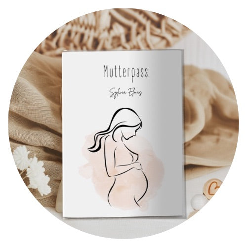 Mutterpasshülle mit  Babybauch 🤎
